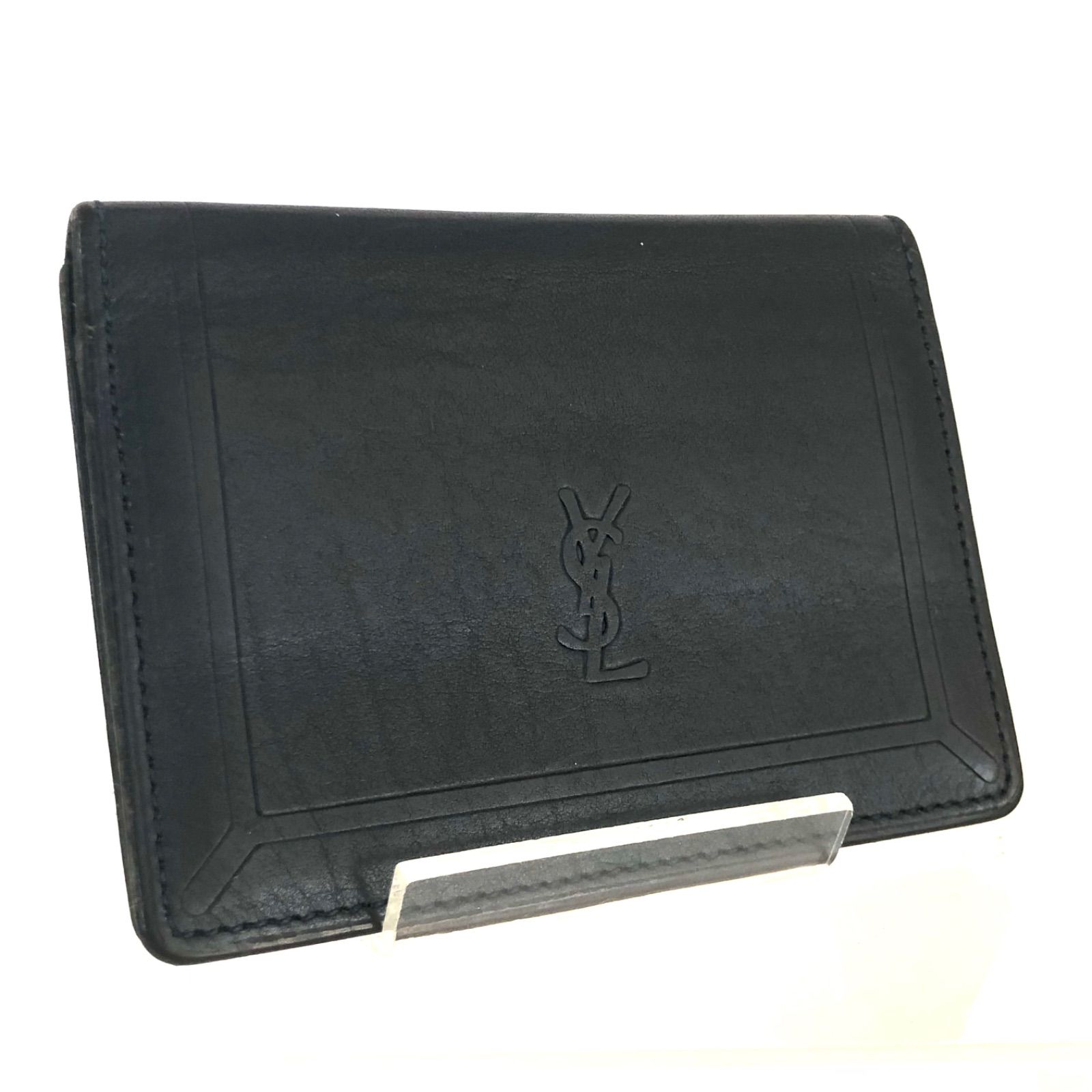 YSL レザーキーケース(ブラック×ネイビー)イヴ・サンローラン YSL
