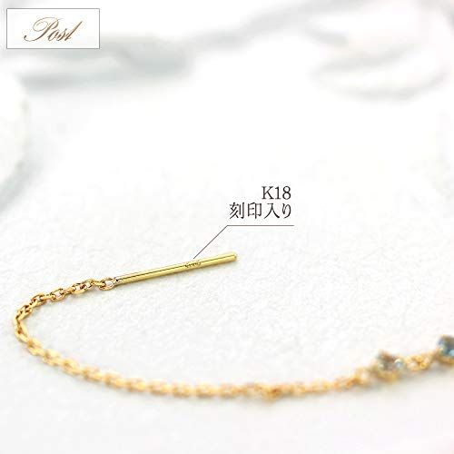 ［Barzaz(バルザス)］ アメリカンピアス 18金 アクアマリン ブルートパーズ サファイア K18 ゴールド 18K