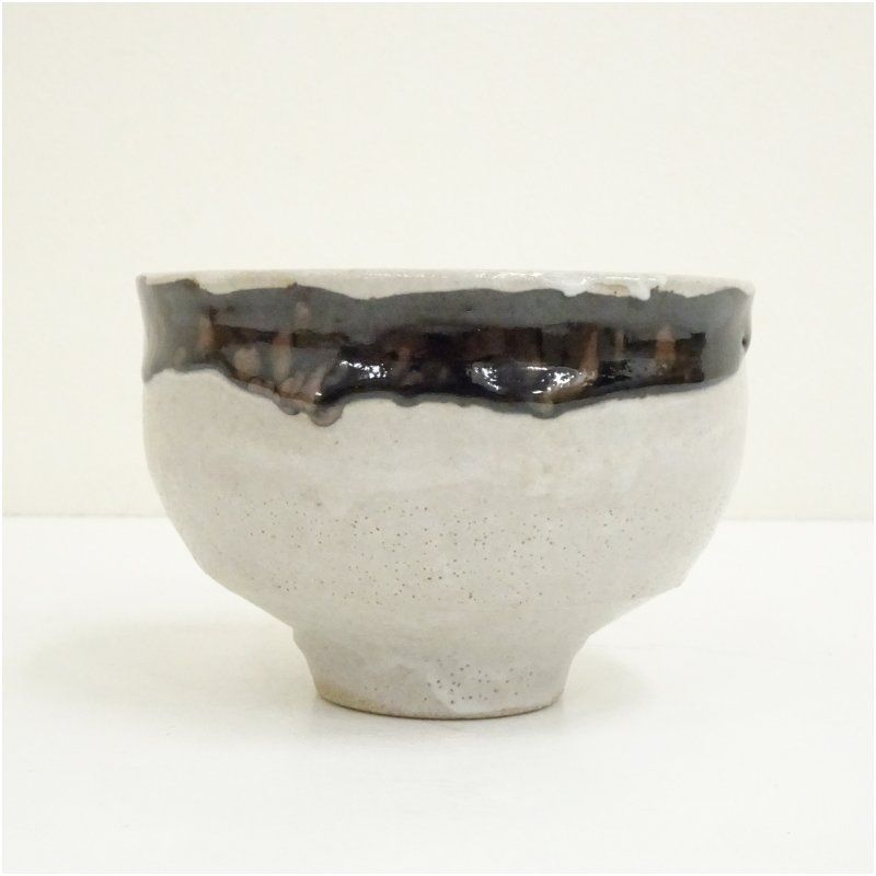 益子焼 『佐久間藤太郎作 茶碗』 益子焼 佐久間藤太郎造 石釉黒流茶碗（共箱）茶道 抹茶 おしゃれ