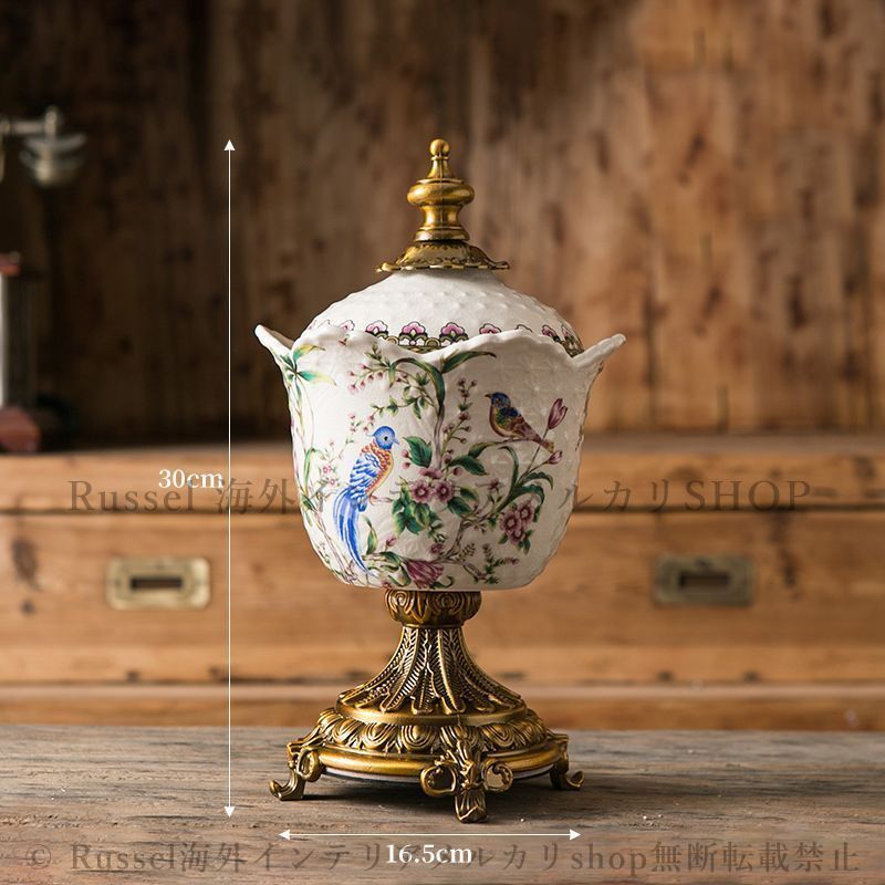 小物入れ 小鳥柄 ジュエリーボックス 収納ボックス セラミック 磁器