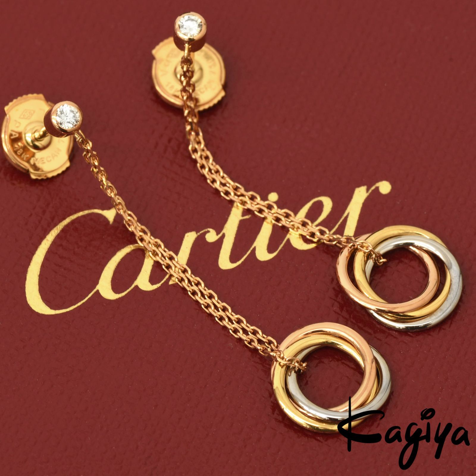 Cartier カルティエ 750 スウィート トリニティ ダイヤ ピアス