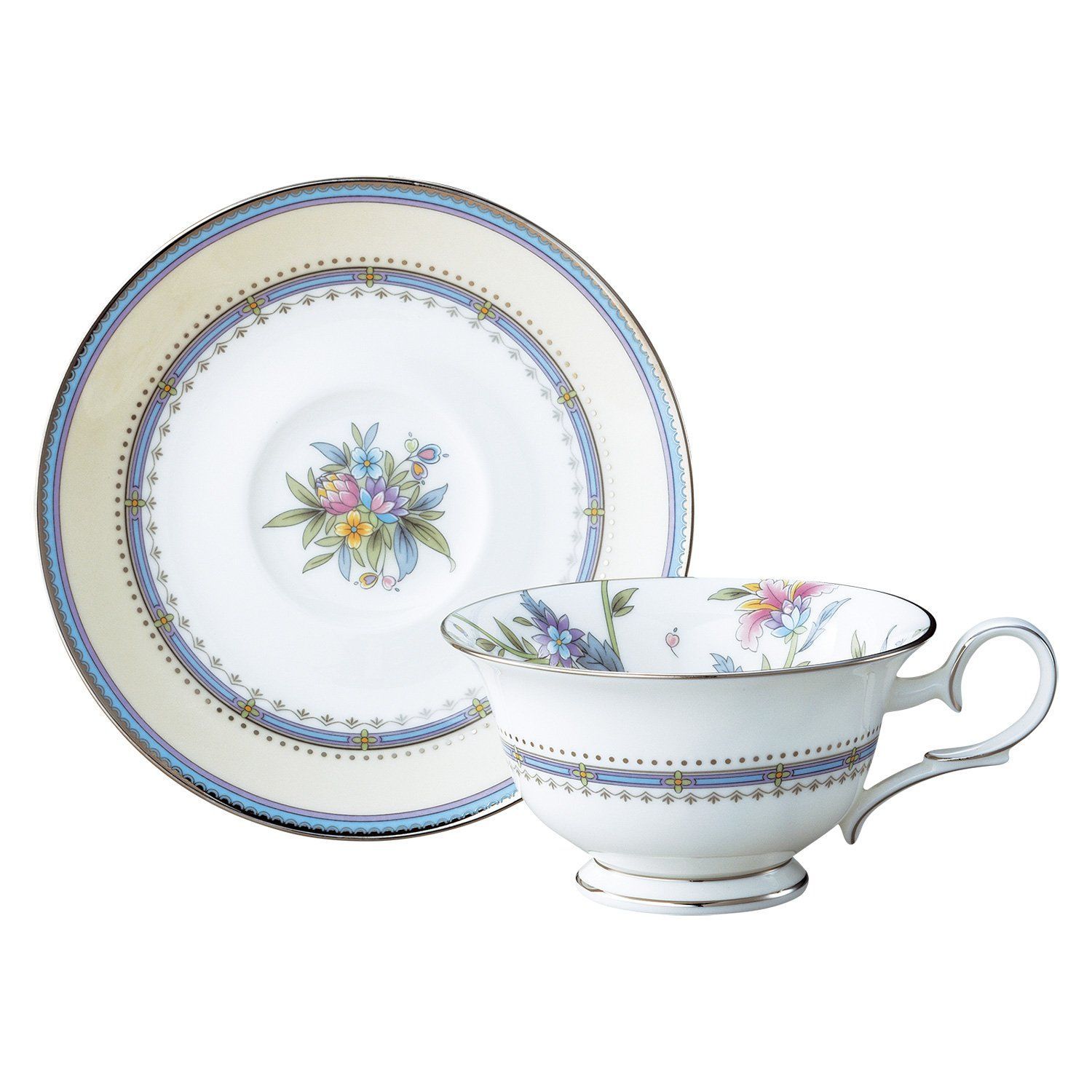 02 カップ-ソーサー単品 Noritake ノリタケ カップ - ソーサー コーヒー ティー 兼用 215cc ジャルダン フルーリ ボーンチャイナ T50717A|4910