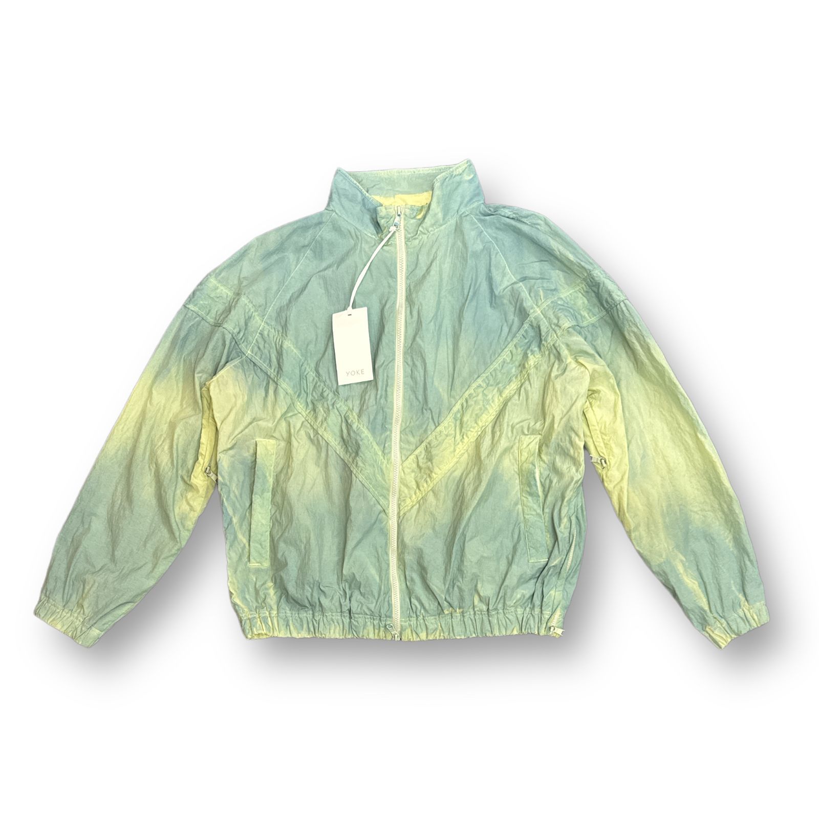 定価66000円 未使用品 YOKE 23SS SPRAY PRINTED NYLON ZIP BLOUSON スプレー プリント ナイロン ジップ ブルゾン ジャケット ヨーク YK23SS0463B ライムイエロー 2  68564A3