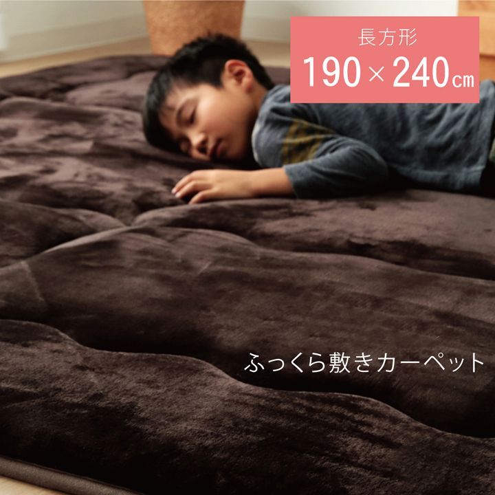 BIK1015796 ラグ マット こたつ敷き布団 長方形 ラグ ブラウン 約 190×240cm
