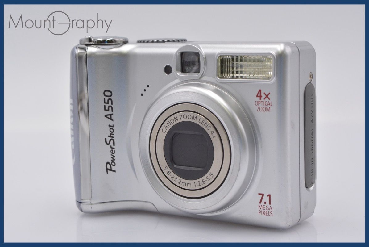 ☆極上美品☆ キヤノン Canon PowerShot A550 4x 単三電池仕様 ☆完動