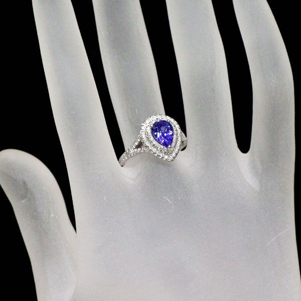 美品 Pt900 ダイヤ付 天然タンザナイト リング TZ1.12 D0.08 Pt900 タンザナイト ダイヤモンド リング 1.28ct D0.36ct - メルカリ