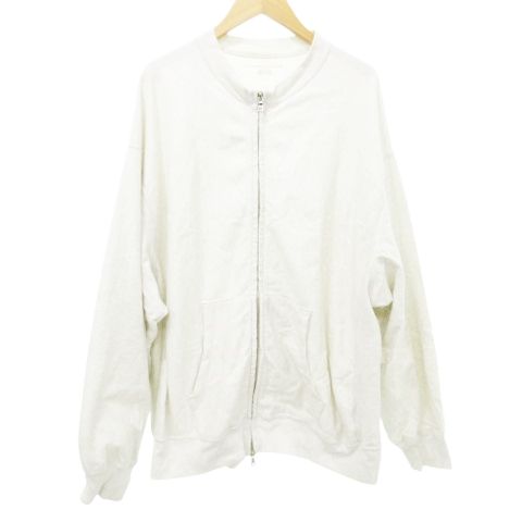 blurhms ブラームス 22ss light sweat crew-zip ライトスウェット クルージップ トレーナー 3 約L~XLサイズ 0617 OKZ  白 ホワイト