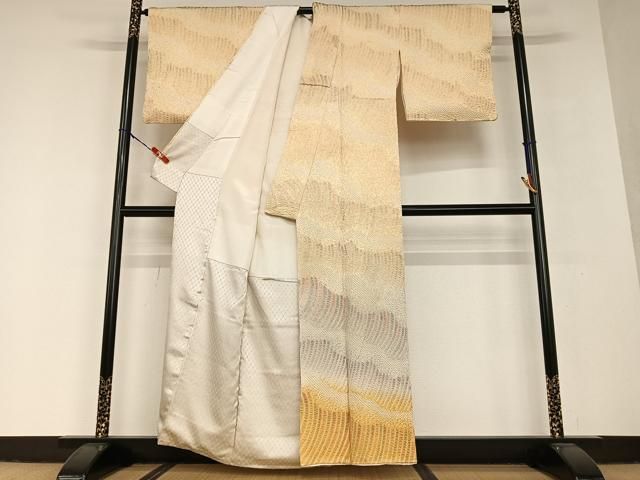 平和屋着物●名門　藤娘きぬたや・総絞り　訪問着　霞文　暈し染め　正絹　逸品　AAAV7114zg 平和屋着物○名門 藤娘きぬたや・総絞り 訪問着 霞文 暈し染め 正絹