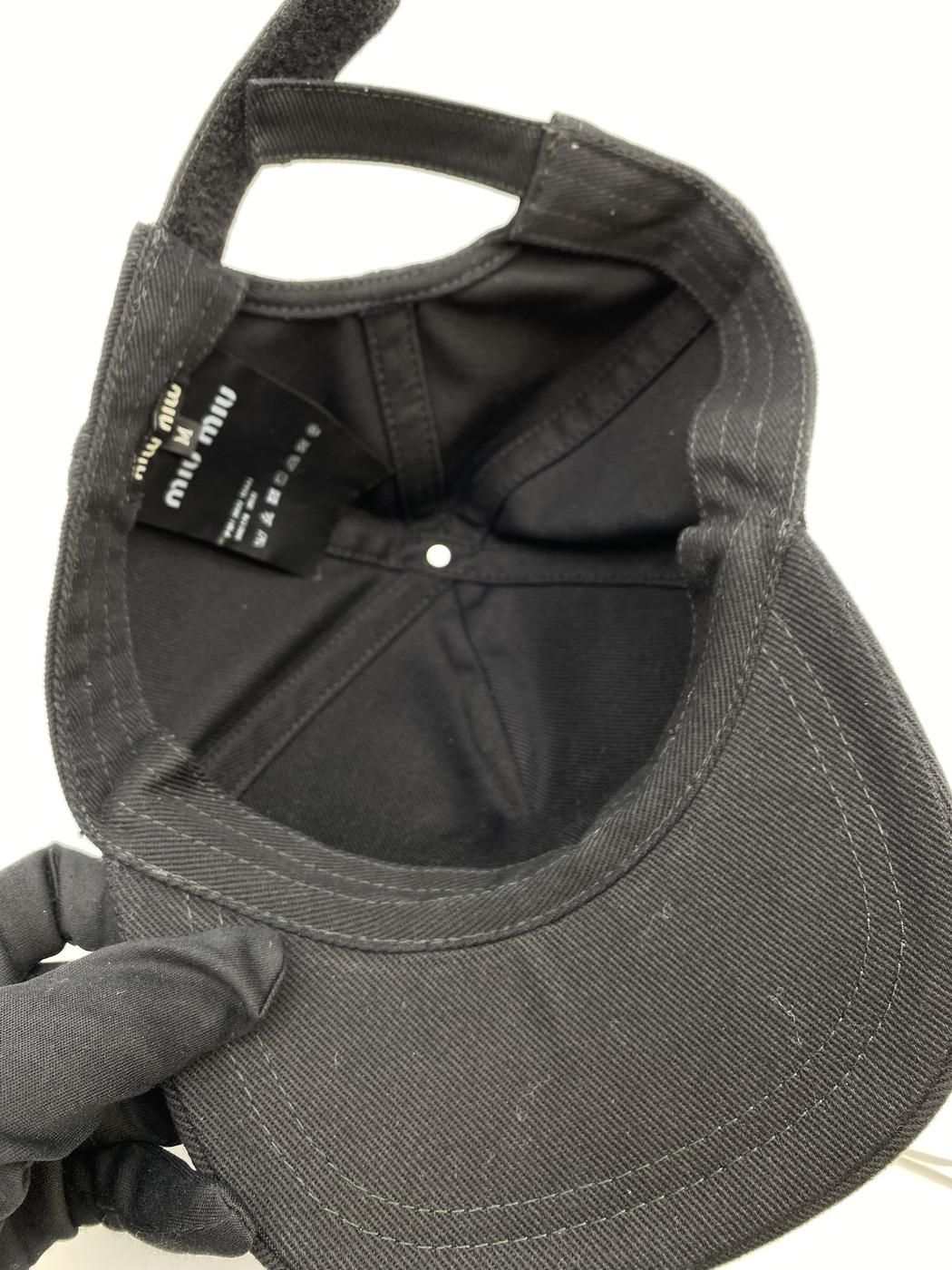 miu miu ブラック ベースボールキャップ MIU MIU ブラック ベース
