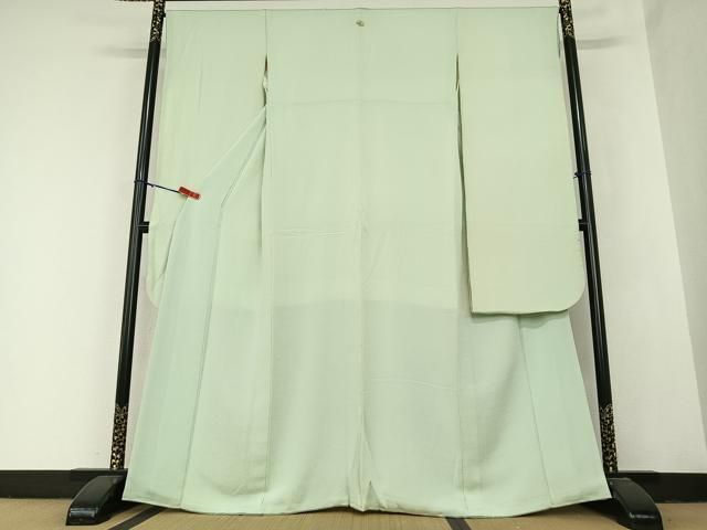 平和屋着物○豪華振袖 色無地 山葵色 鬼しぼ縮緬 正絹 逸品 AABB0358zg