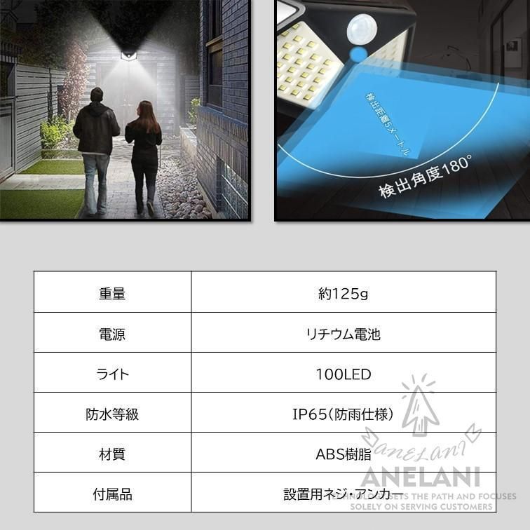 セットソーラーライト人感セキュリテ太陽光発電屋外照明駐車場防水屋外LEDセンサーライト自動点灯人感センサー防犯ライト