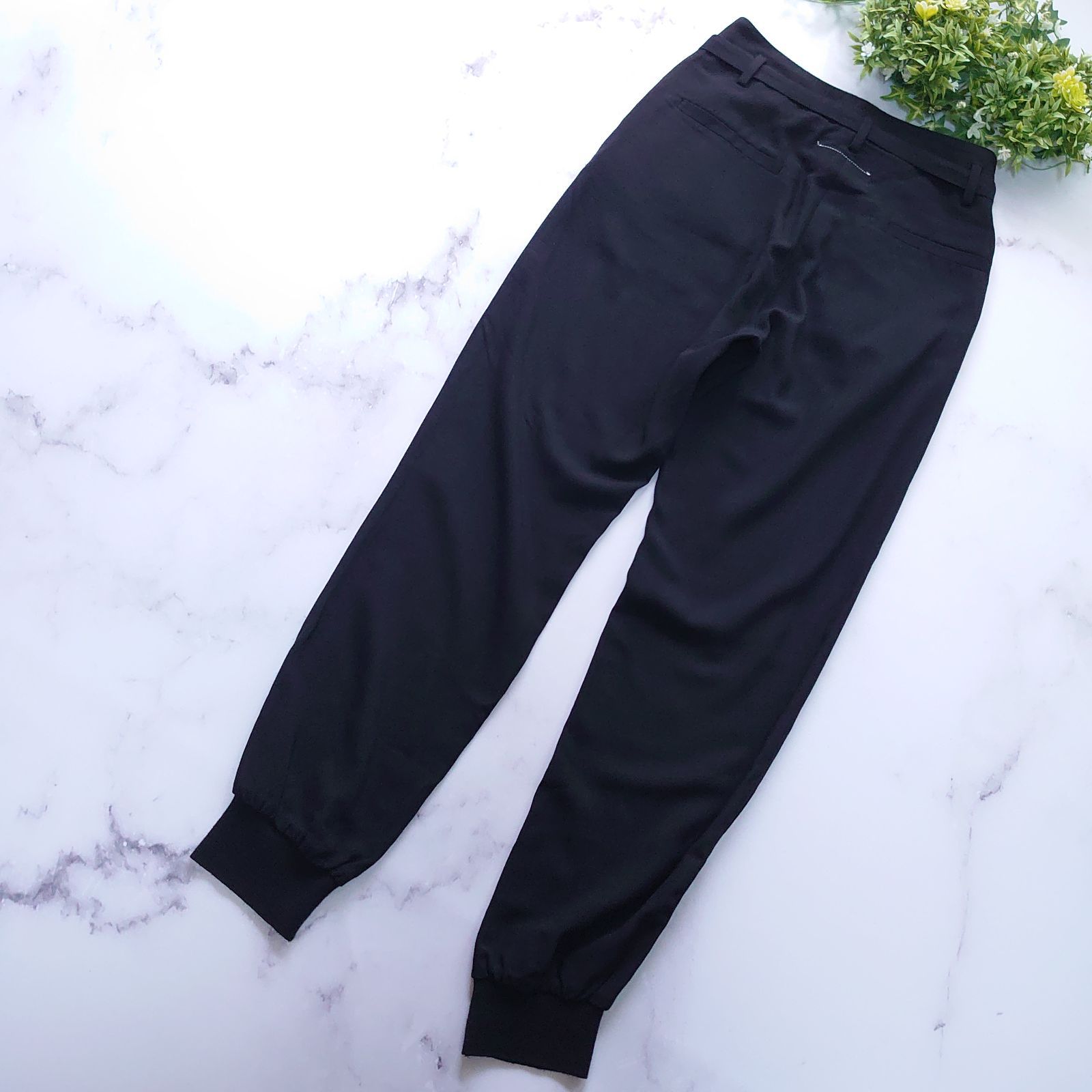 MM6 メゾンマルジェラ ジョガーパンツ スウェット ベルト 黒 36 S相当 DECORATOM_COM_BR