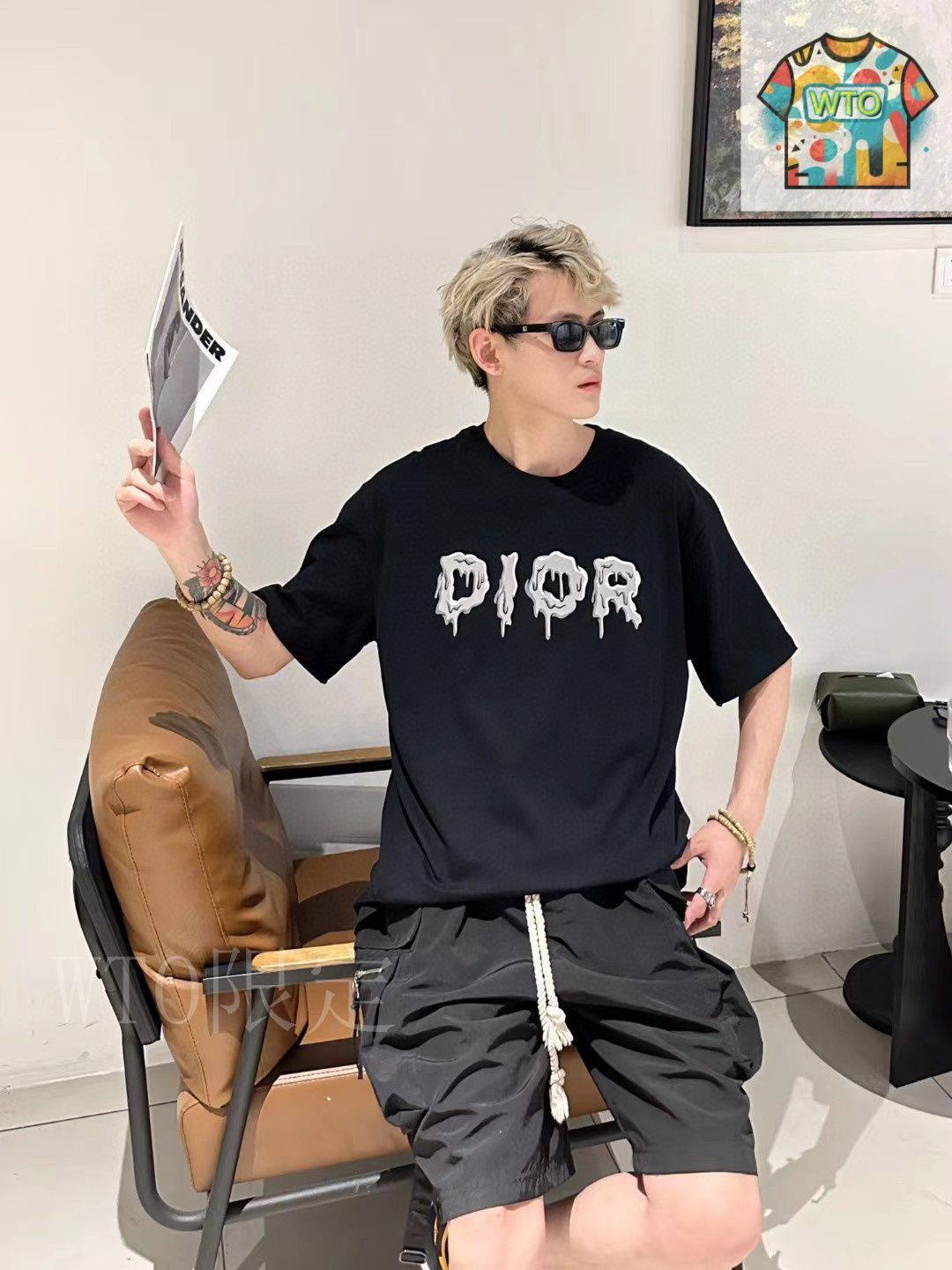 Christian Dior 半袖Tシャツ 今日WTO】DIOR 2025 春夏プリントクルーネック Tee-KN61 - メルカリ