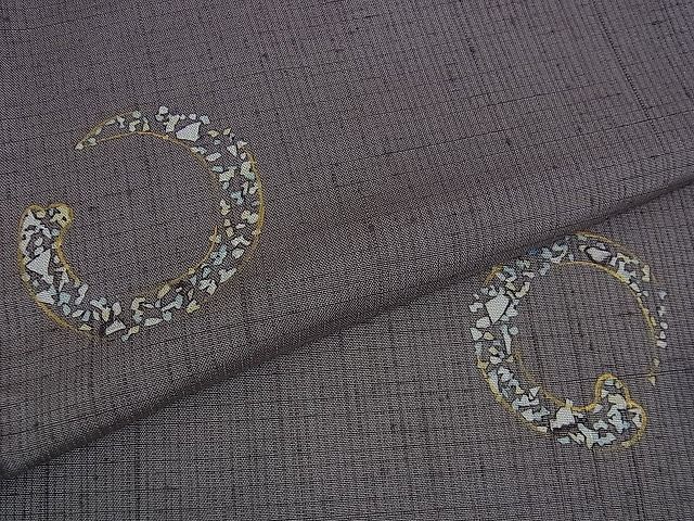 平和屋本店□極上 男性 結城紬 輪 箔散らし 証紙付き 逸品 未使用