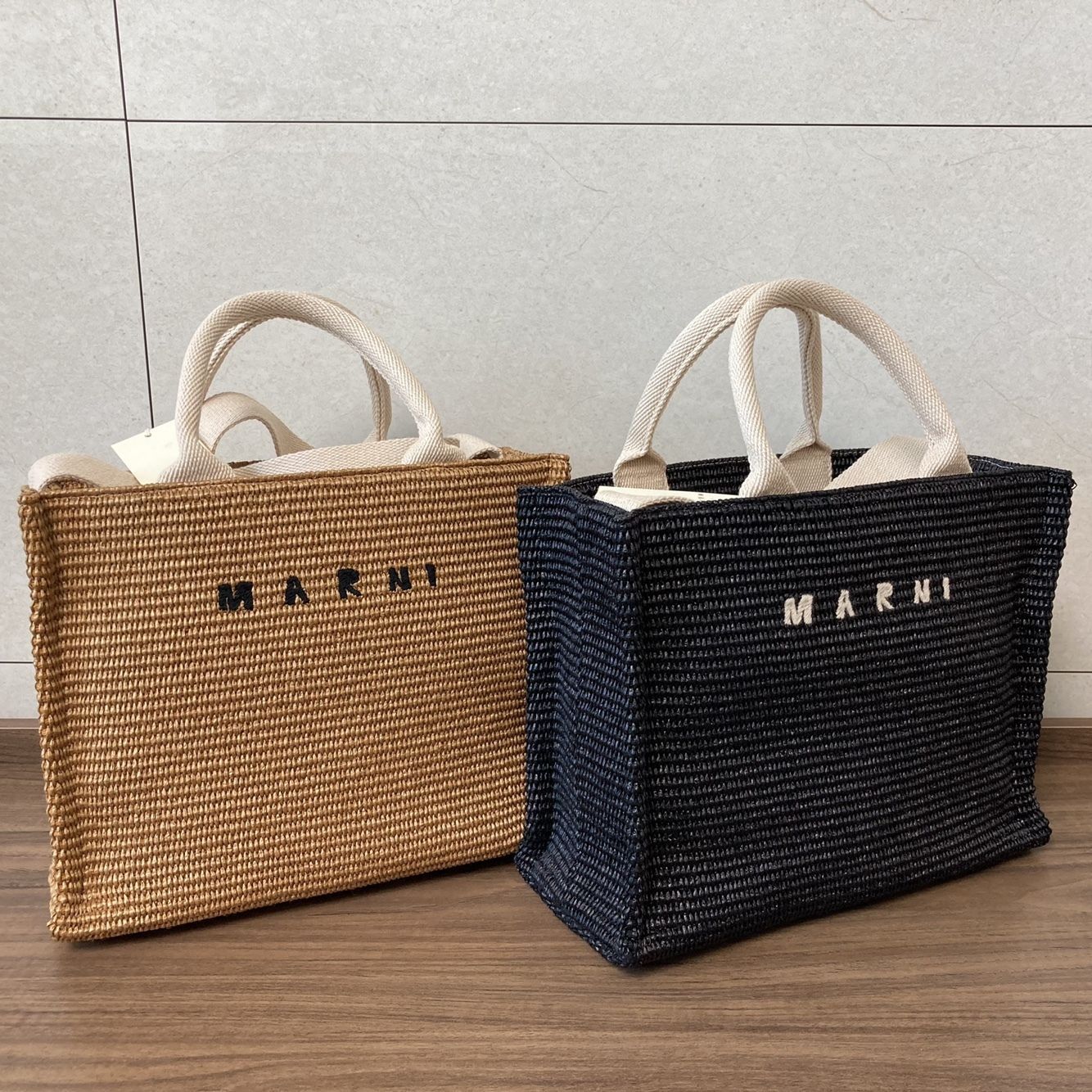 店内全品週末限定100円OFF!】新品未使用 MARNI ラフィアスモールバッグ 2WAY 人気色 マルニトートバッグ かごバッグ - メルカリ