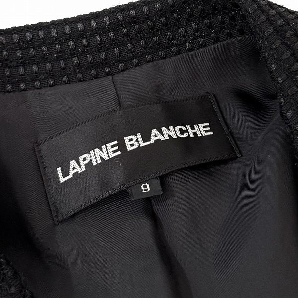ラピーヌ LAPINE BLANCHE スカートスーツ上下 LAPINE BLANCHE #anc ラピーヌブランシュ セットアップ 9 黒 白