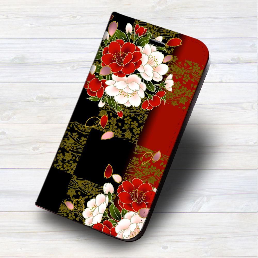 ️iPhone16 手帳型 ケース  満彩朱桜 和柄華 39