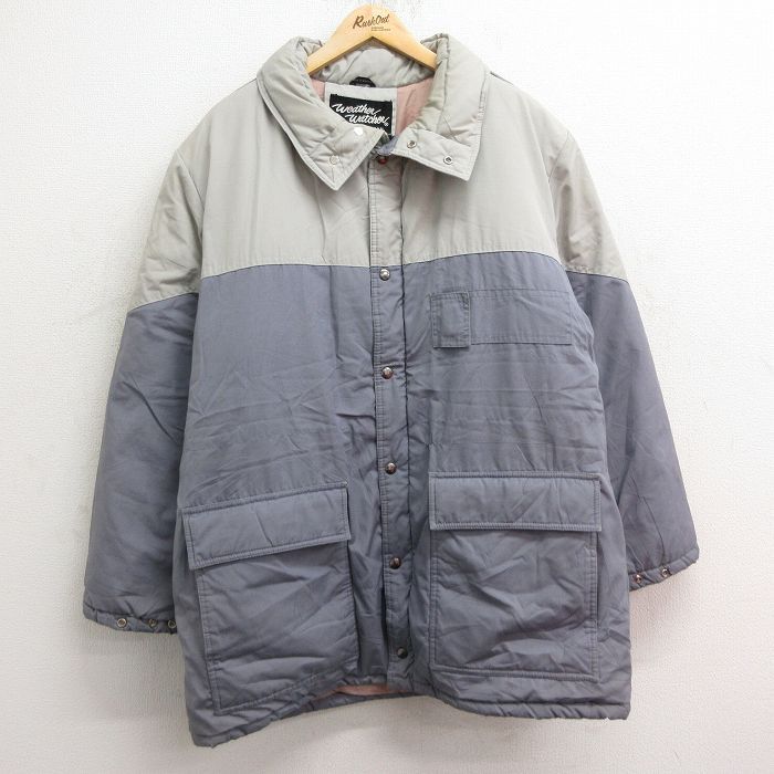 XL/古着 長袖 ジャケット メンズ 90s ツートンカラー グレー他 24sep30 中古 アウター