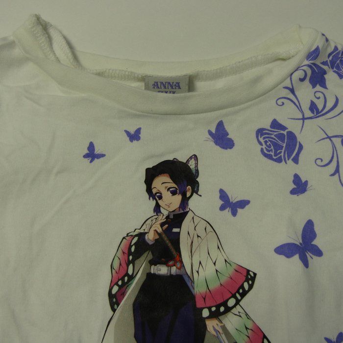 アナスイ 半袖Ｔシャツ トップス 胡蝶しのぶ 鬼滅の刃コラボ キッズ 女の子用 Mサイズ ホワイト ANNA SUI 【中古】