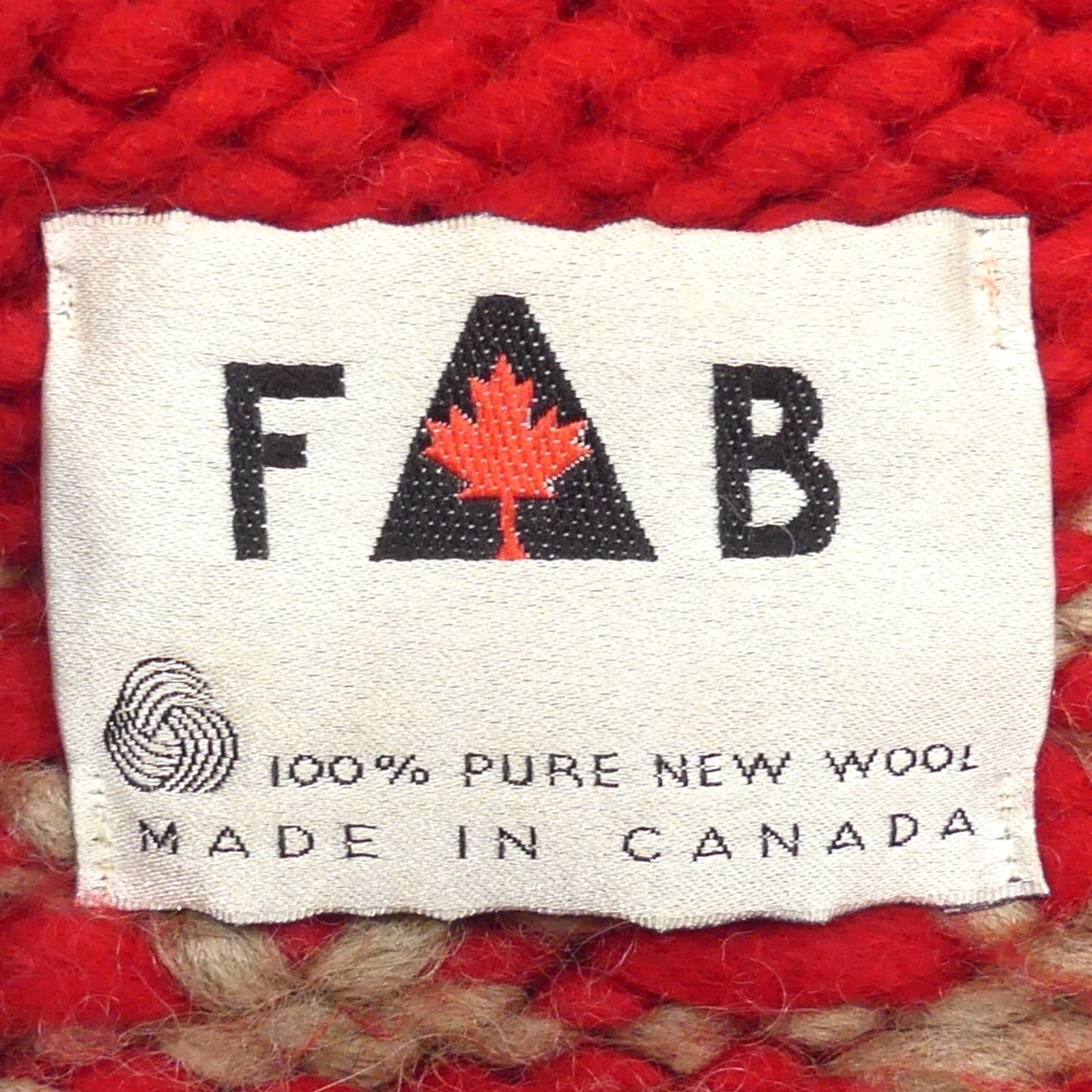 FAB ファブ カウチン セーター ニット カナダ XXL 古着 メンズ 赤 