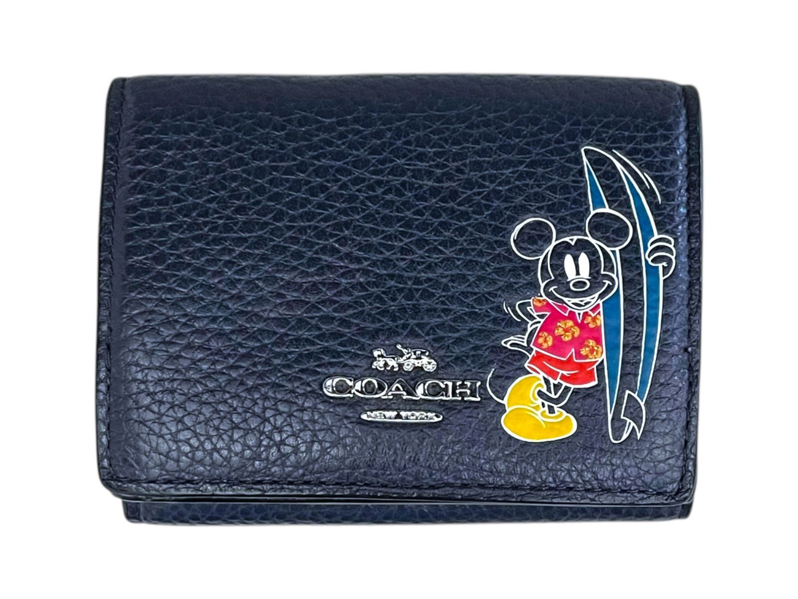 COACH コーチ ×Disney ディズニー スモールトライフォールドウォレット 三つ折り財布 ミッキーマウス ネイビー ブランド|043