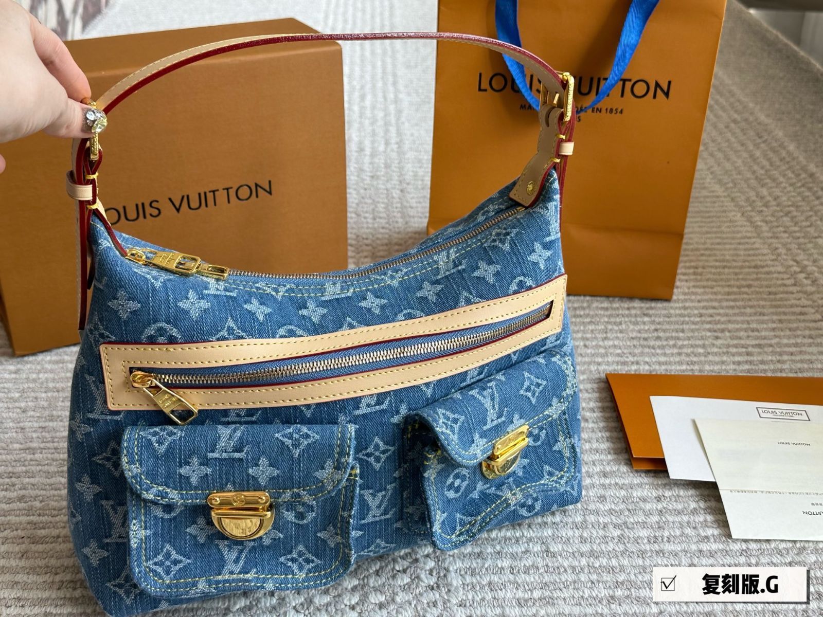 今日 L Brand Denim Tote Bag ラブランド デニム トートバッグ-WTO輸入3