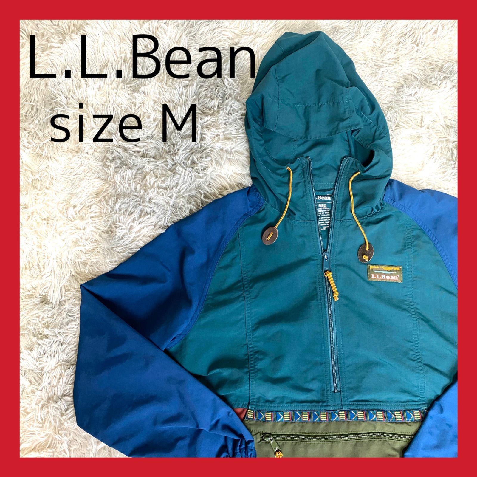 L.L.Bean    エルエルビーンMサイズメンズアウトドアウェアチロリアンテープナイロンアノラックパーカー