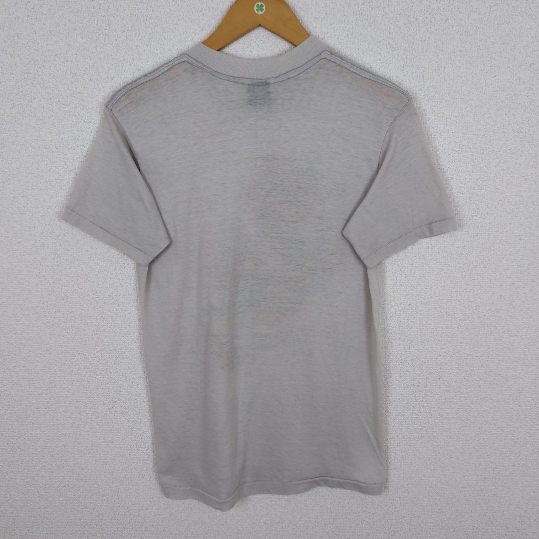 80s スーベニアTシャツ ドラゴン アートプリント ライトグレー メンズ  