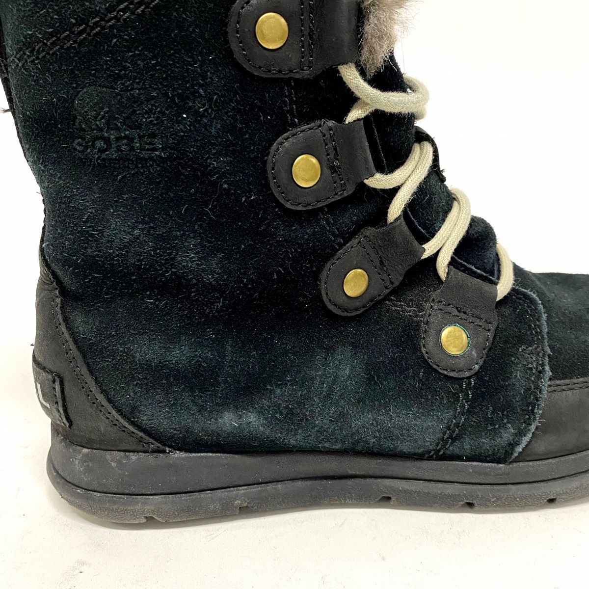 SOREL(ソレル) ショートブーツ メンズ 黒×ライトグレー スエード×レザー