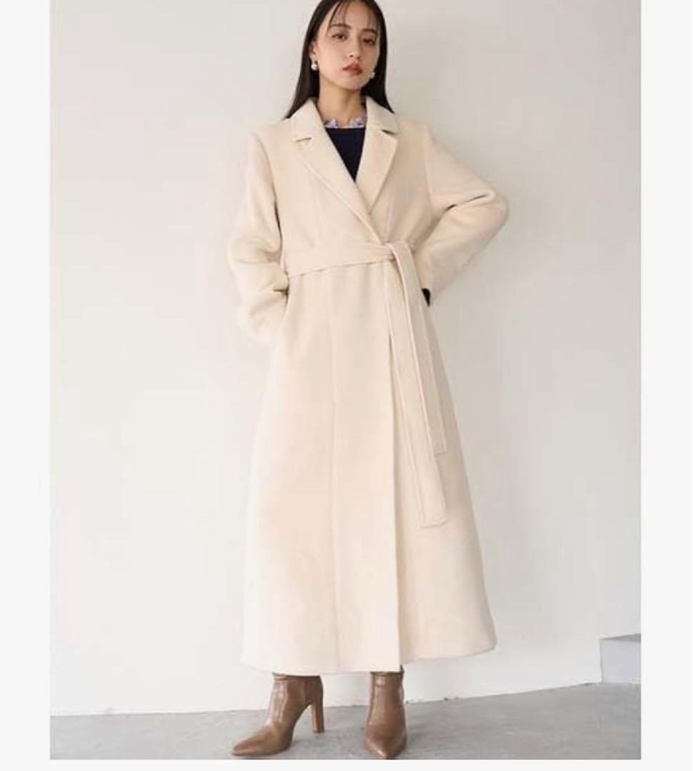 SNIDEL ベルテッドレディコート ロングコート ベルト スナイデル ノーカラーコート