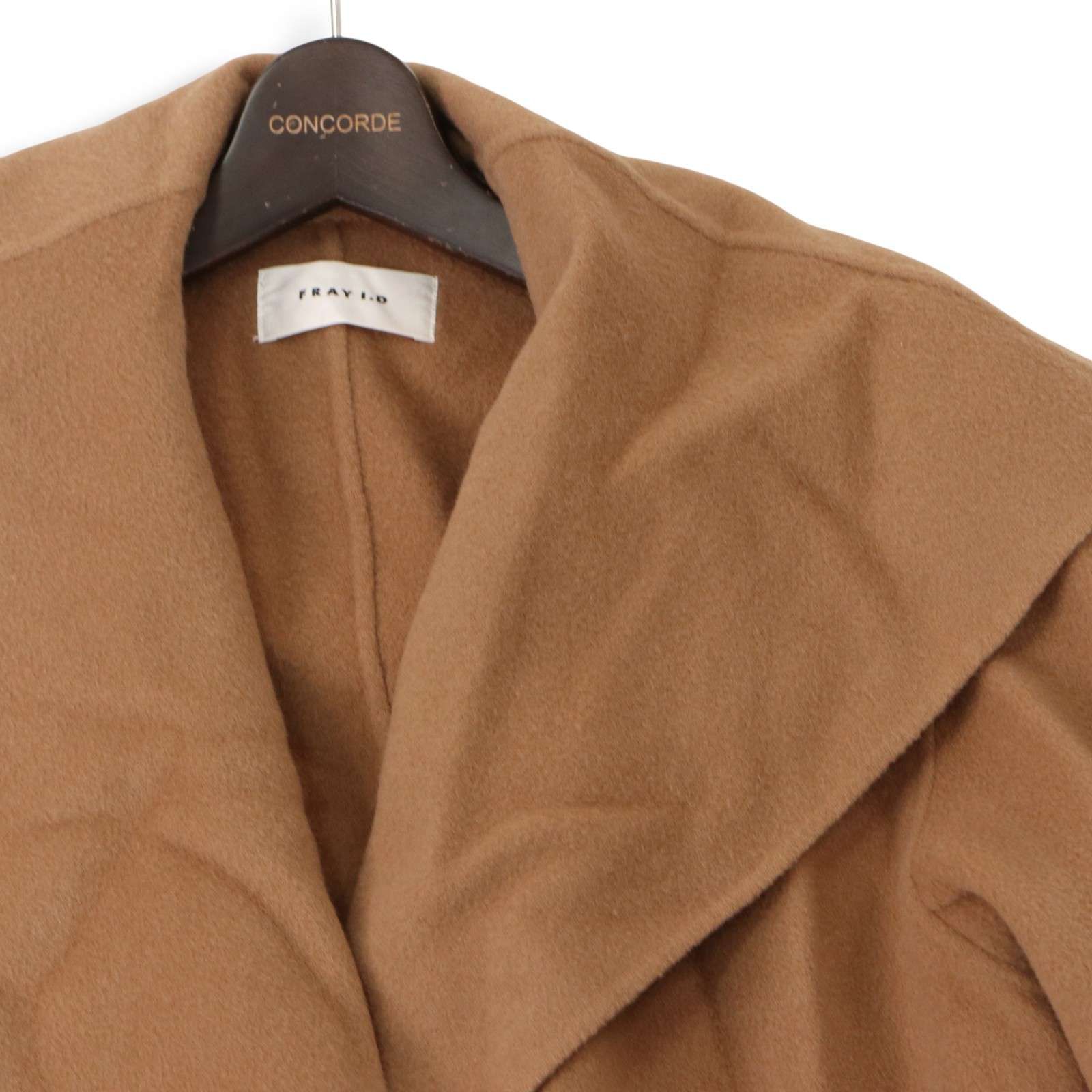 23AW FRAY I.D フレイアイディー 秋冬 ウール100% ビッグカラー リバー ロング コート Sz.0 レディース