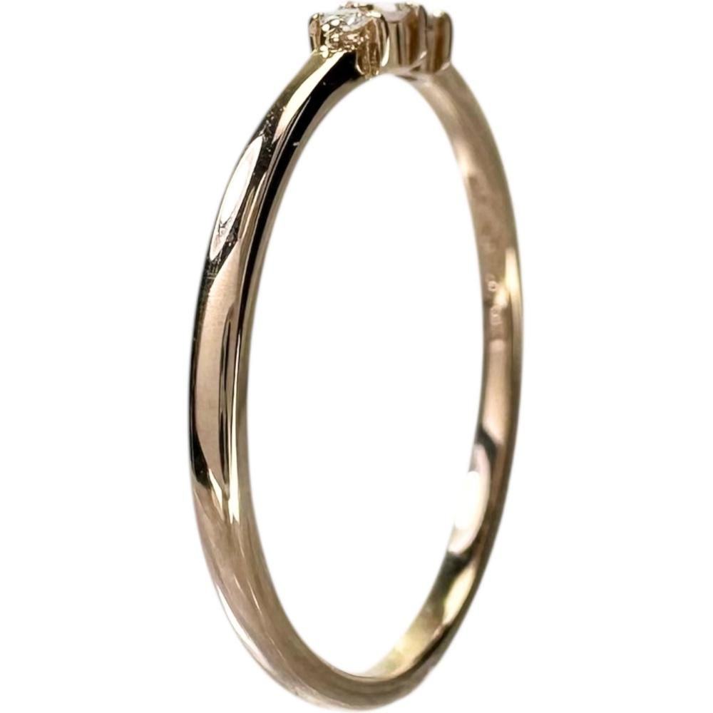 9号】K10YGレイヤード ダイヤモンド リング ete◇K10YG*9号*色石リング