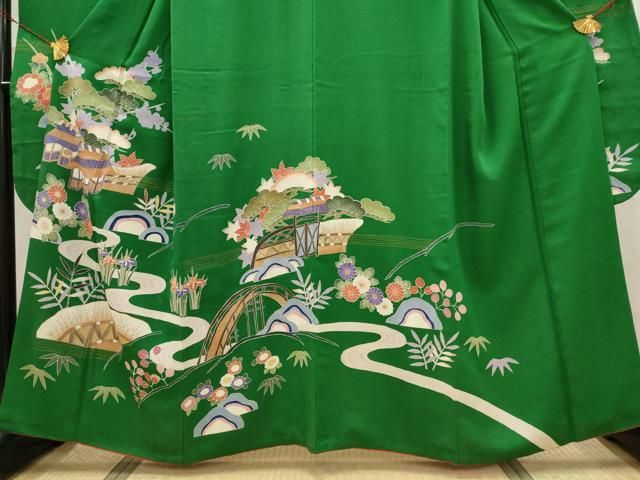 平和屋着物□訪問着 孔雀花文 暈し染め 正絹 逸品 AAAS9234jh 平和