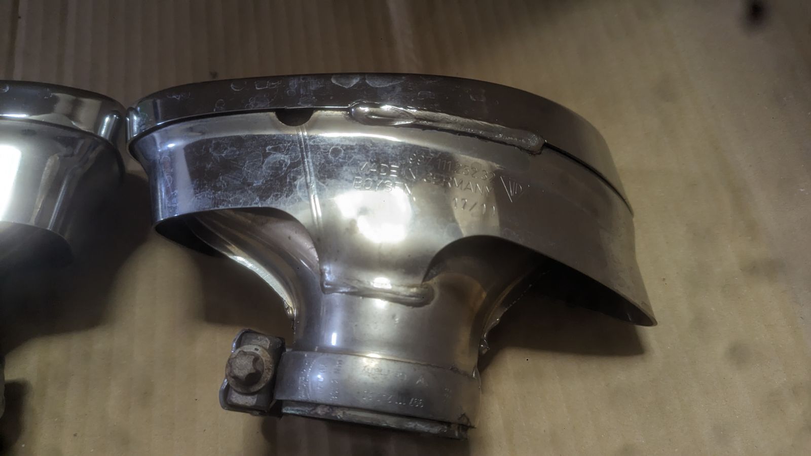 ポルシェ997 純正マフラーカッター マフラーエンド 左右セット 2個