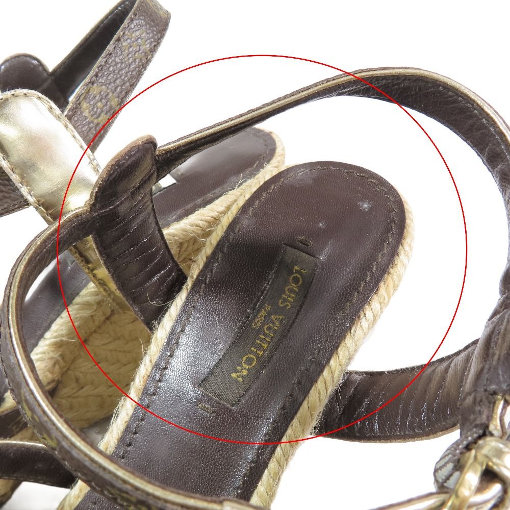 ルイヴィトン　フラット　サンダル　モノグラム　アンクルストラップ　エスパドリーユ LOUIS VUITTON ルイヴィトン エスパドリーユ モノグラム