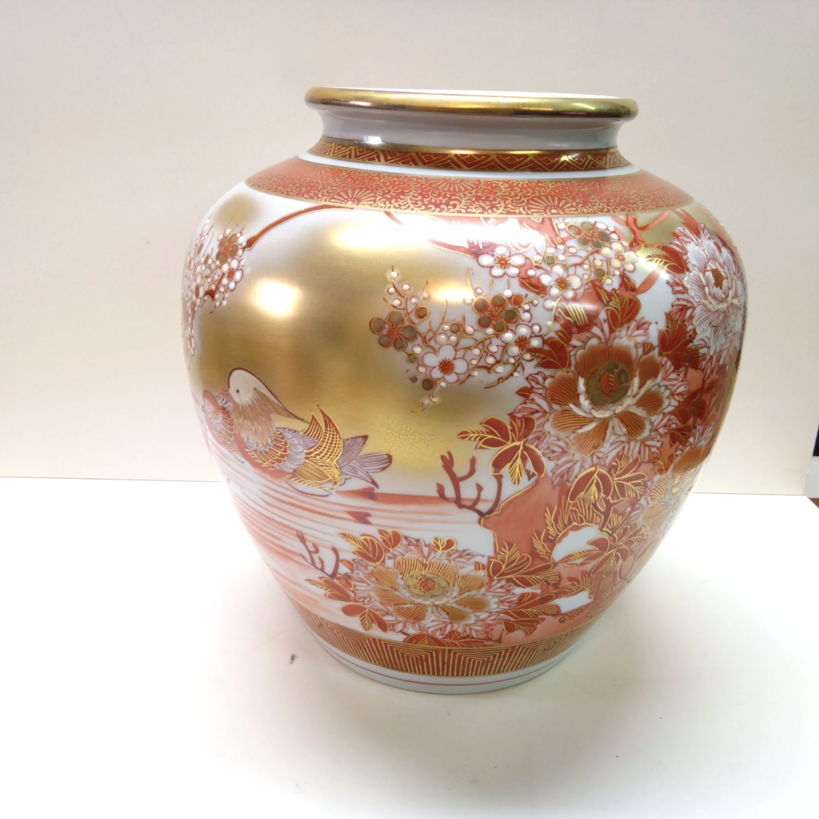 現金特価 九谷焼　光崖 花瓶 花びん 色絵 壺 花入れ 陶芸 骨董品 金彩 レトロ