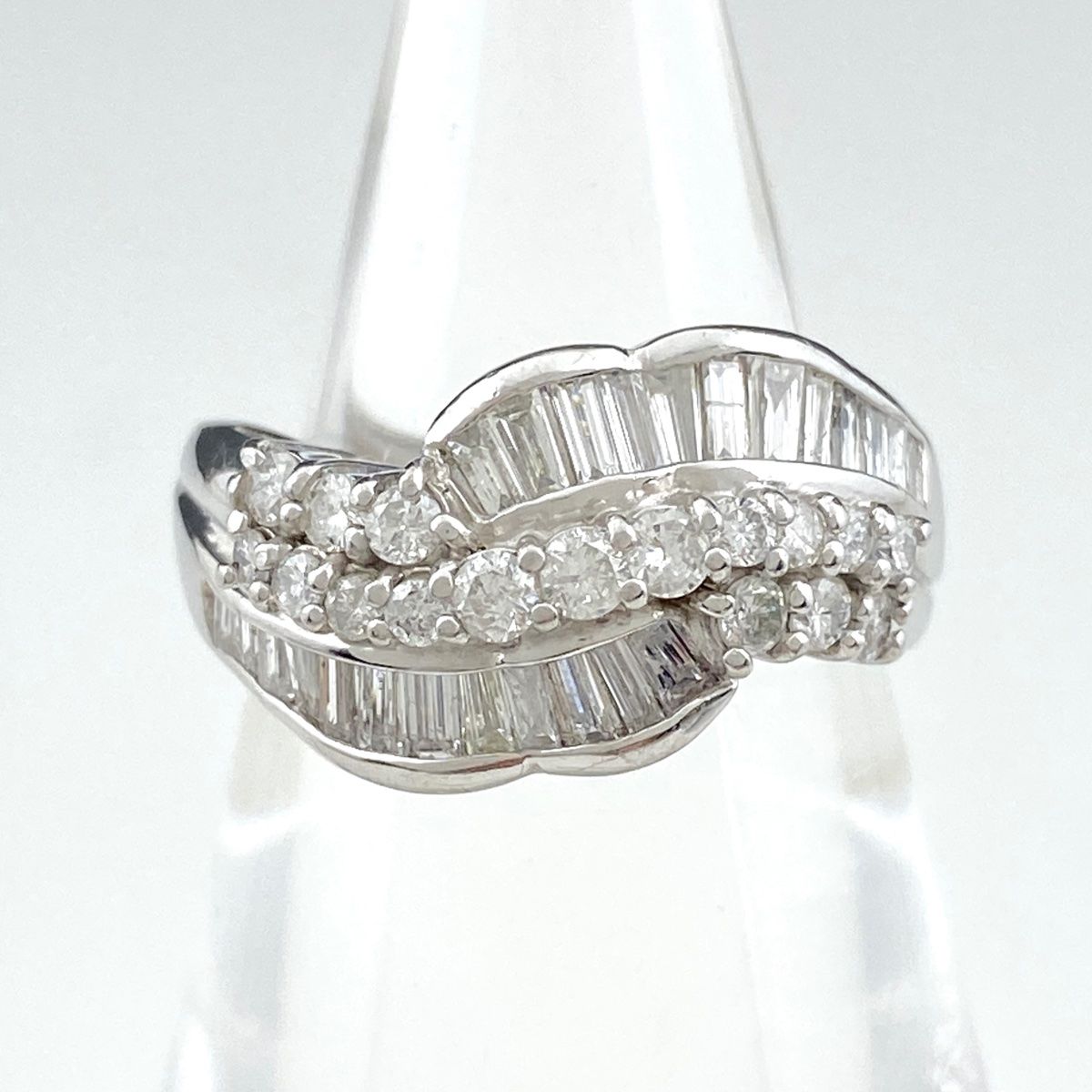 メレダイヤ デザインリング プラチナ 指輪 リング 10.5号 Pt900 