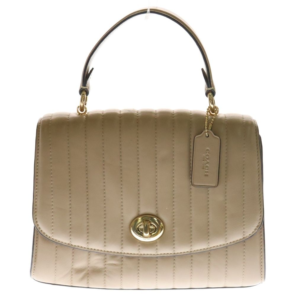 【Coach⭐︎コーチ　ベージュ本革 ハンドバッグ 】 コーチ COACH バッグ （ベージュ） -ファッション通販 FASHION