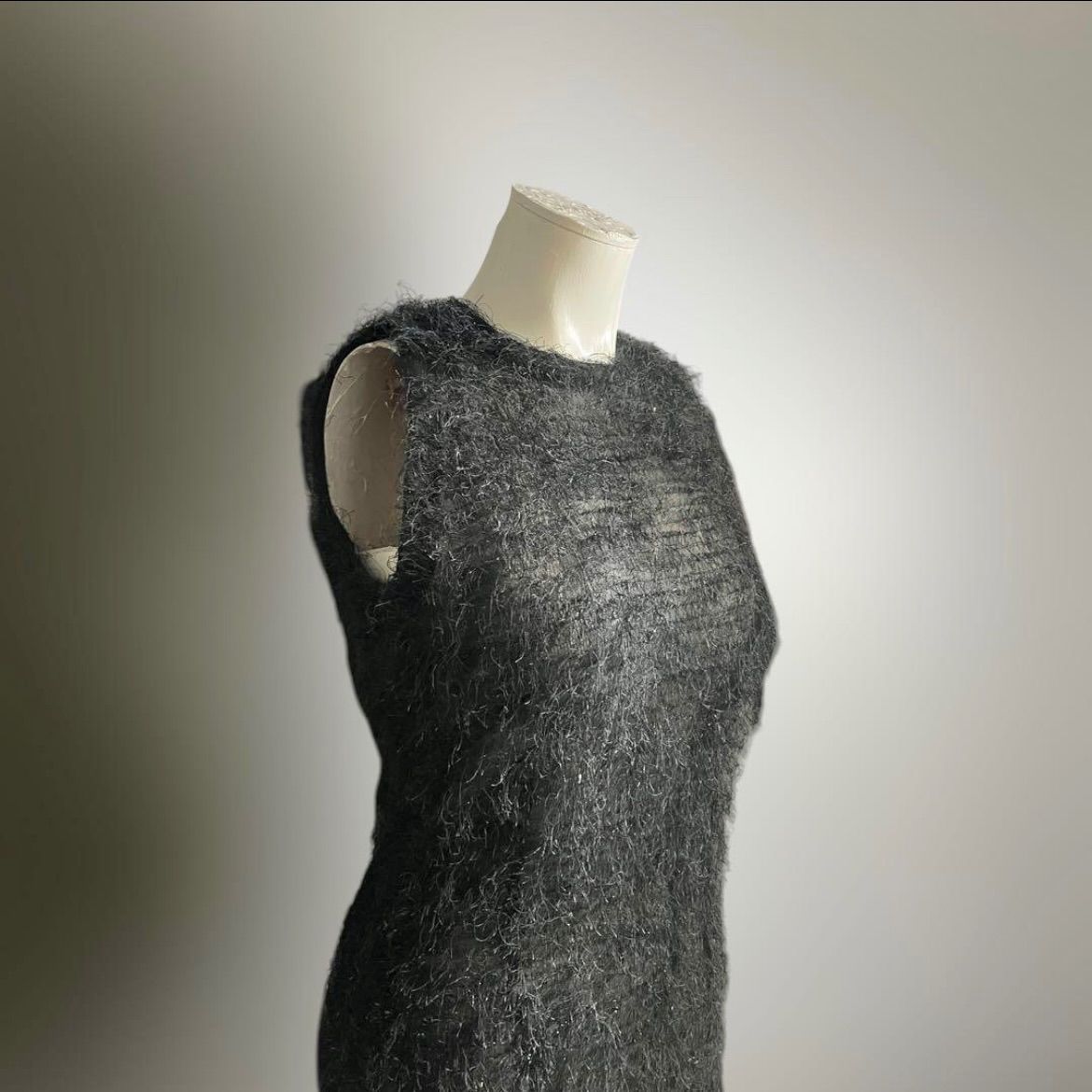 ヨーロッパ ヴィンテージ シャギー ワンピース 黒 90s 00s ビンテージ