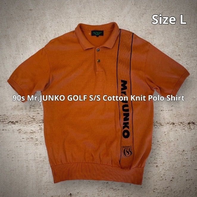 90s Mr.JUNKO GOLF S/S Cotton Knit Polo Shirt ミスタージュンコ