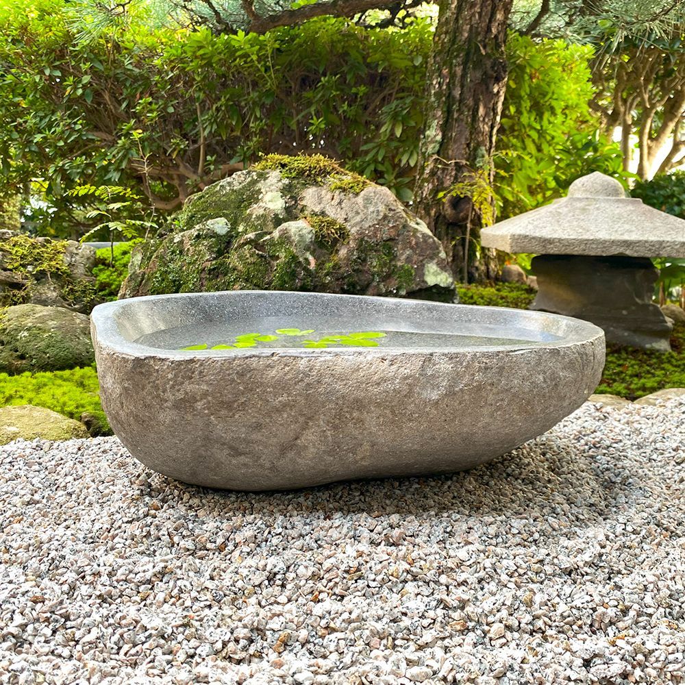 睡蓮鉢 石 大型 おしゃれ 庭 つくばい 手水鉢 蹲 水鉢 メダカ鉢 金魚鉢 水盤 鉢 坪庭 和風 ガーデニング アジアン バリ (10) - メルカリ