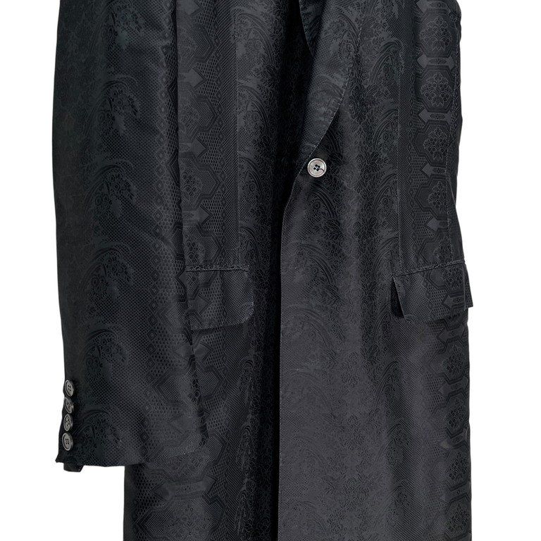 総シルクジャカードアシンメトリーチェスターコート
