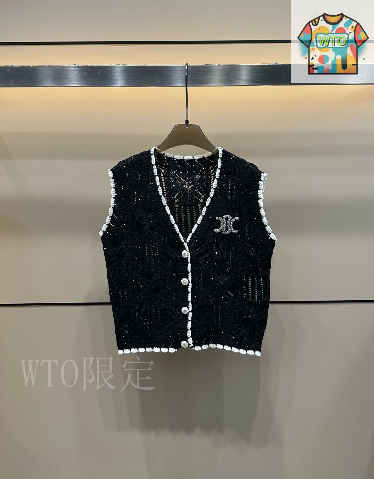 CELINE ベスト 本日限定特価】Celine レディース Vネック ベスト トライアンフ