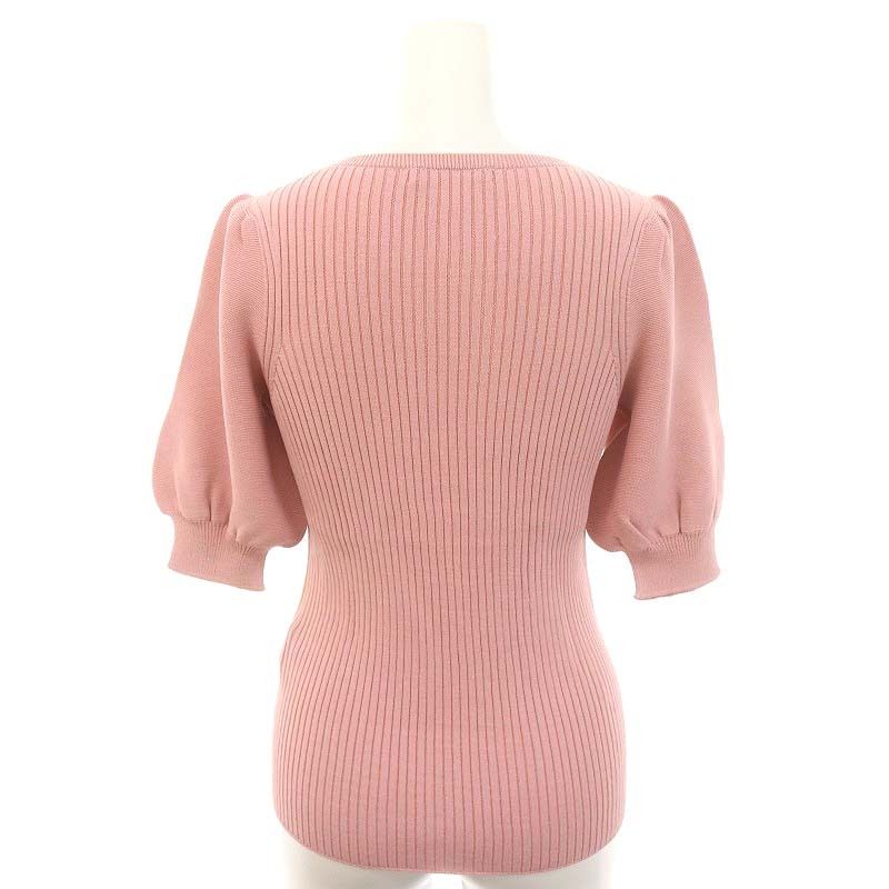 アナイ ANAYI レーヨンナイロンリブパフスリーブプルオーバーニット