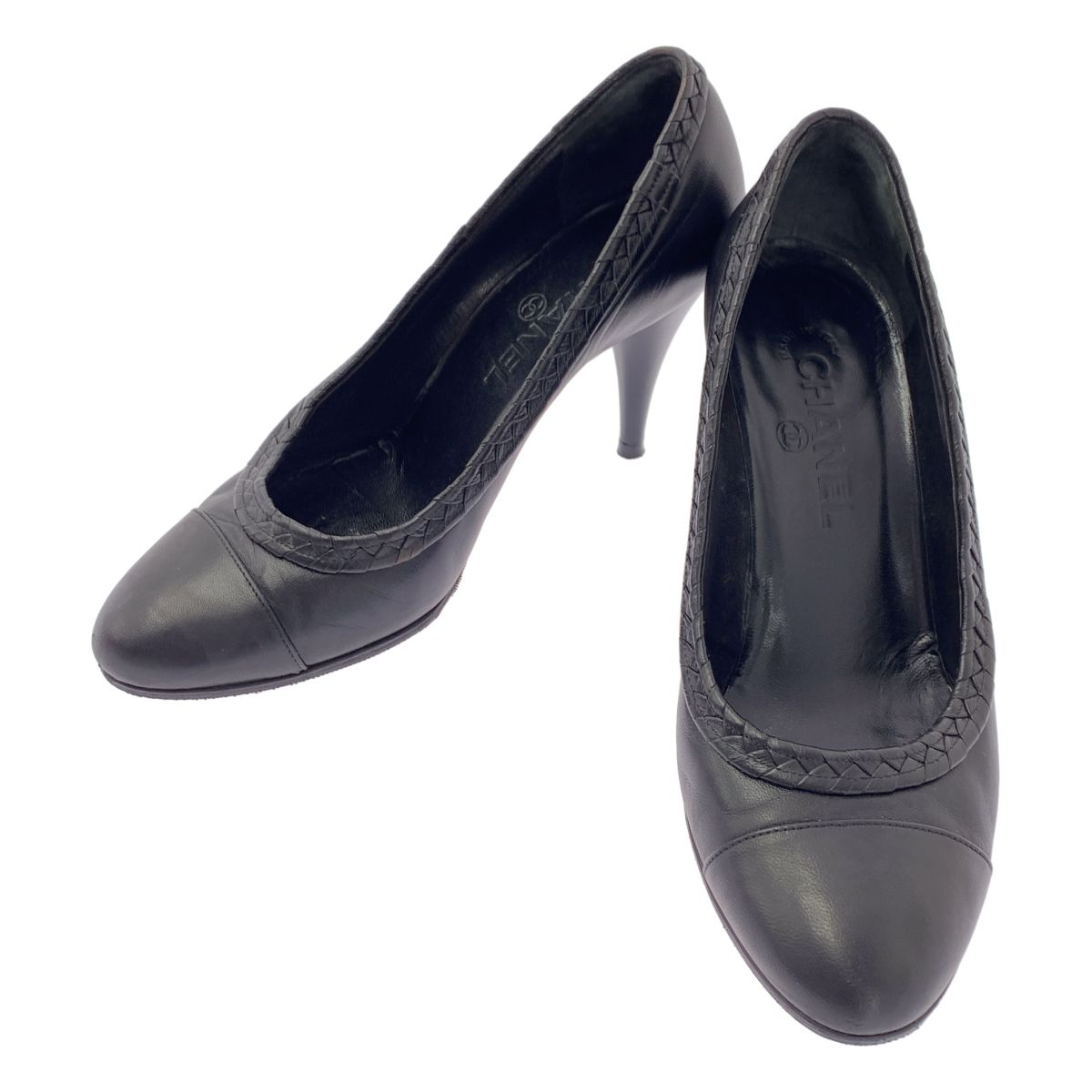 CHANEL / シャネル | ココマーク キャップトゥ ヒールパンプス | 37