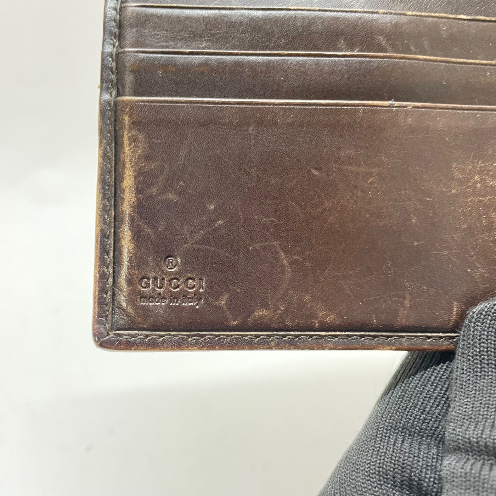 1366 GUCCI グッチ 折り財布 Wホック ジャッキー キャンバス GG