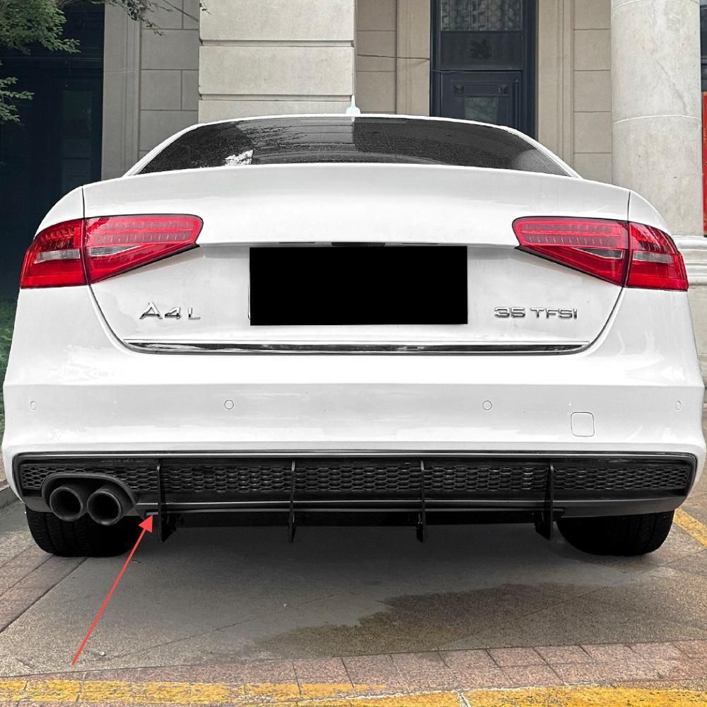 Audi A4 B8.5 S-line 2013-2016 スポーツリアリップ 後刀锋ディフューザー 亮黑仕上げ|5.06