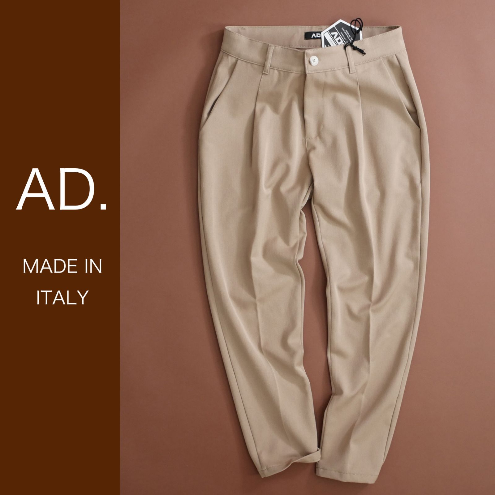 dt012●S●M●L●XL●選択可●ミラノの街着ブランド●AD.メイドインイタリー●25-26秋冬 ●ストレッチコンフォータブルテーパードパンツ