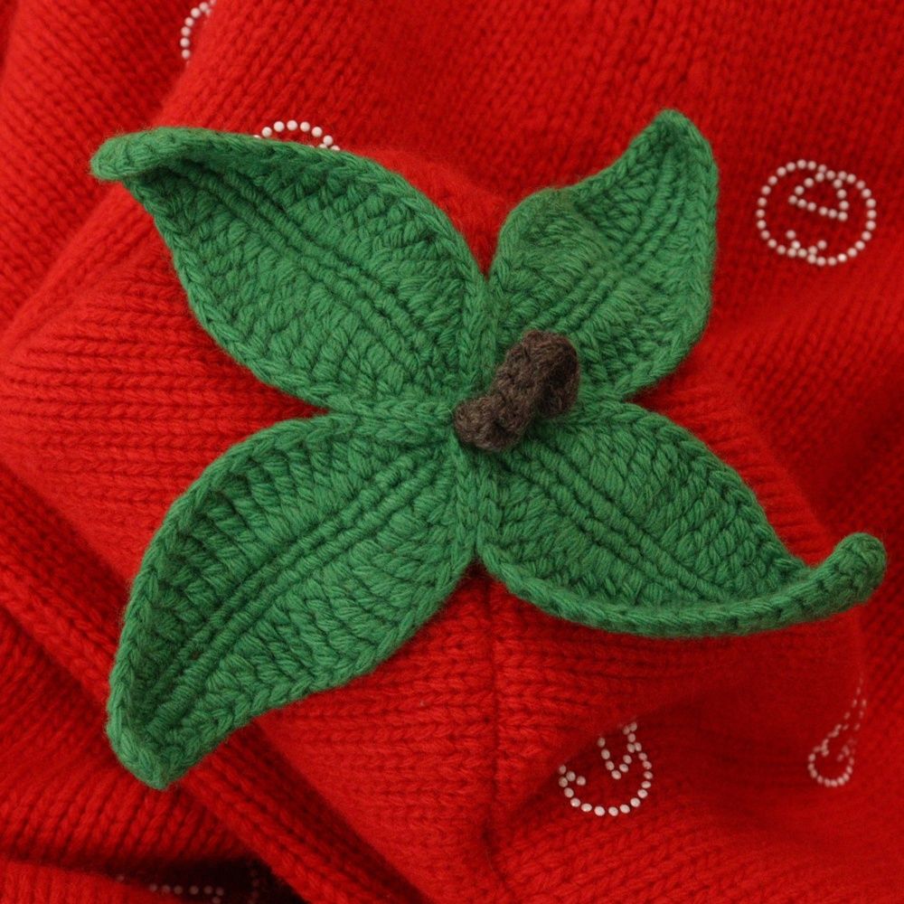 GUCCIグッチ22AW Wool Knit Strawberry Hoodie GUCCI (グッチ) 22AW Wool Knit Strawberry Hoodie With Studs And