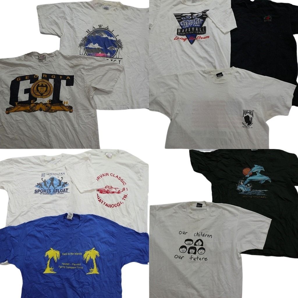 古着卸 ～90s シングル 半袖Tシャツ 10枚セット メンズ XL フルーツオブザルーム 英字プリント 古着 NA2409